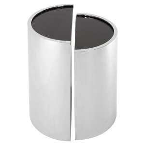 Markeb Glass Top Set Of 2 End Tables With Silver Steel Frame