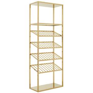 Markeb Stainless Steel Bar Shelving Unit In Gold
