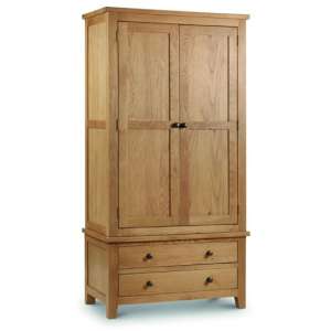 Mabli Combination Wardrobe In Waxed Oak With 2 Doors
