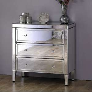 Marnie Modern Mirrored Chest Of Drawers With 3 Drawers
