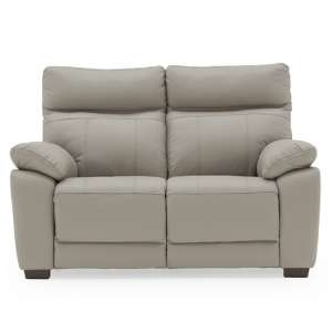 Posit Leather 2 Seater Sofa In Light Grey