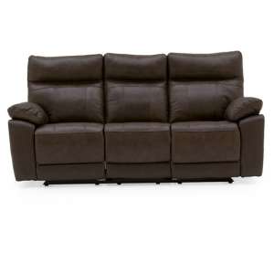Marquess Electric Recliner Faux Leather 3 Seater Sofa In Brown