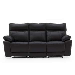 Marquess Recliner 3 Seater Sofa In Black Faux Leather