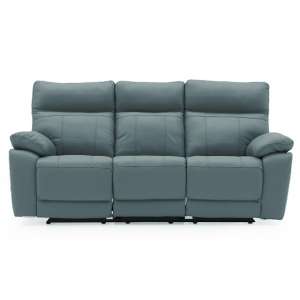 Marquess Recliner 3 Seater Sofa In Blue Faux Leather