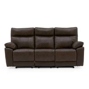 Marquess Recliner 3 Seater Sofa In Brown Faux Leather