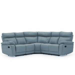 Marquess Recliner Corner Sofa In Blue Faux Leather