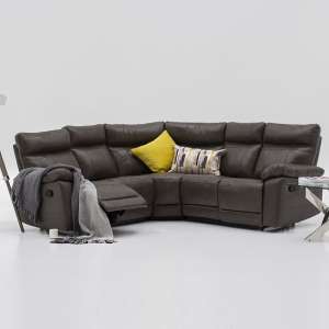 Posit Recliner Leather Corner Sofa In Brown