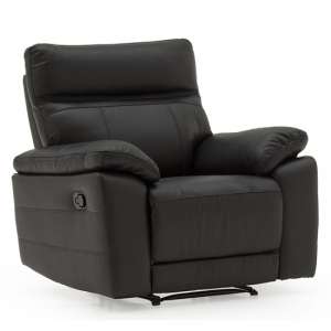 Posit Recliner Leather 1 Seater Sofa In Black
