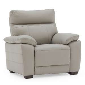 Posit Leather 1 Seater Sofa In Light Grey
