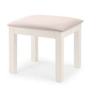Marquis Wooden Dressing Table Stool In White With Padded Seat