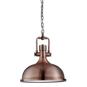 Mars Industrial Antique Copper Pendant Light Frosted Diffuser