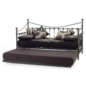 Marseille Metal Single Day Bed With Guest Bed In Black
