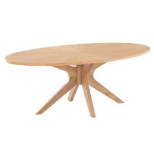 Marstow Oval Wooden Coffee Table In Oak