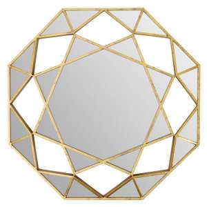 Martico Faceted Octagonal Wall Bedroom Mirror In Gold Frame