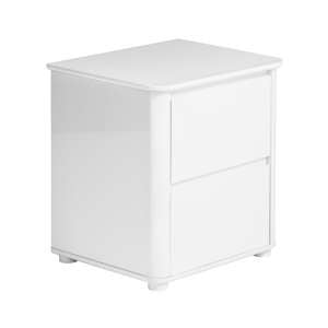 Martos High Gloss Bedside Cabinet With 2 Drawers In White
