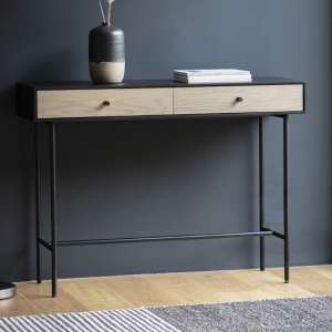 Marvale Two Drawer Console Table With Black Metal Frame