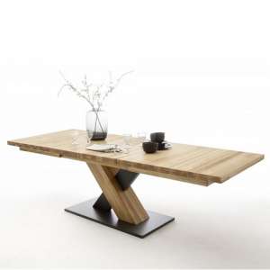 Marvel Wooden Extendable Dining Table Rectangular In Wild Oak