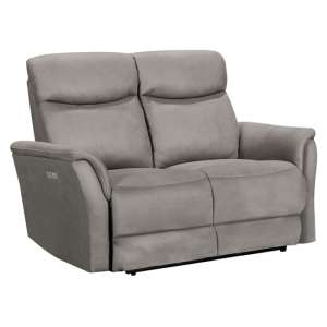 Maryville Fabric Electric Recliner 2 Seater Sofa In Taupe