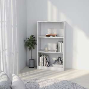Masato 3-Tier Wooden Bookshelf In White