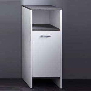 Matis Modern Bathroom Cabinet In White And Smoky Silver