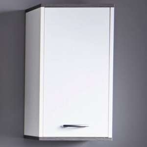 Matis Wall Mounted Bathroom Cabinet In White And Smoky Silver