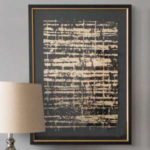 Mattis Coarse Print Framed Wall Art In Black And Gold