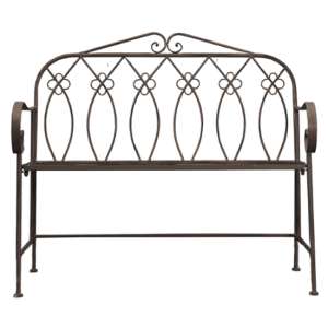 Matura Outdoor Metal Garden Seating Bench In Noir
