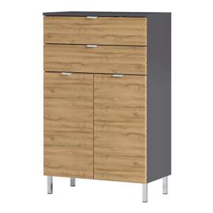 Mauresa Chest Of Drawers In Graphite And Grandson Oak
