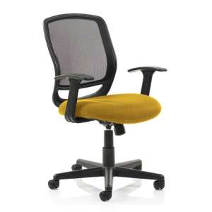 Mave Task Black Back Office Chair With Senna Yellow Seat