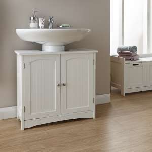 Catford Wooden Vanity Unit In White With 2 Doors