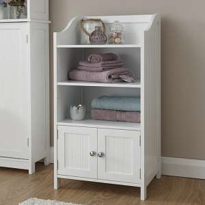 Catford Wooden Storage Cupboard In White With 2 Doors