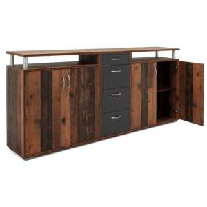 Maximo Wooden Sideboard In Old Style And Anthracite