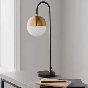 Mayfair Metal Table Lamp In Black And Gold