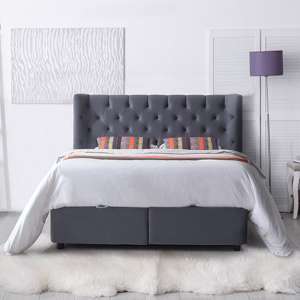 Mayfair Tactile Fabric Storage Super King Size Bed In Grey