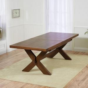 Corlitta 200cm Extending Wooden Dining Table In Dark Oak