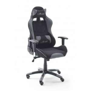 McRacing Fabric Polyster Home And Office Chair In Black And Grey