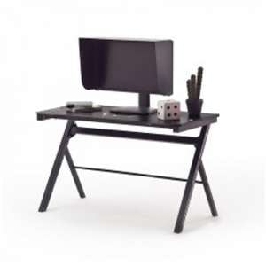 McRacing Wooden Computer Desk With LED And Cover In Black