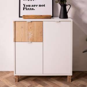 Mecoy Wooden Storage Cabinet In Old Style Bright And White