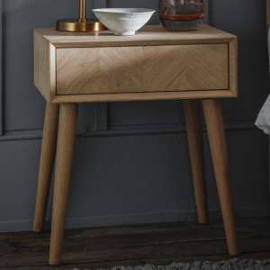 Melino Wooden Side Table With 1 Drawer In Mat Lacquer
