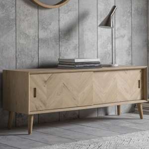 Melino Wooden TV Unit With Sliding Doors In Mat Lacquer