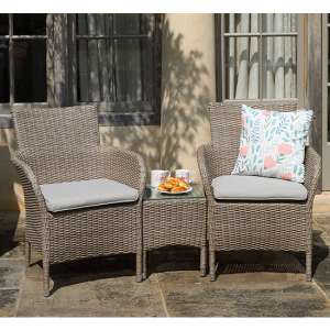 Meltan Outdoor Duo Companion Set With Side Table In Sand