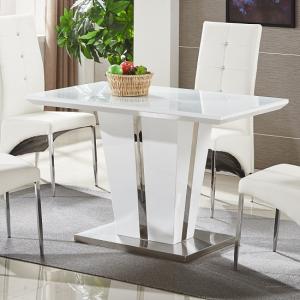 High Gloss Dining Tables Uk Furniture In Fashion Memphis Gl Dining Table Small In White Gloss And Chrome Base