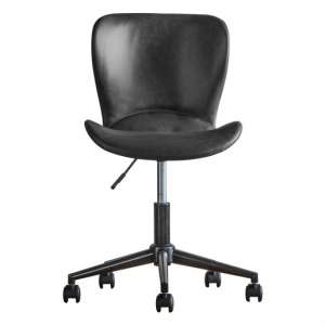Mendel Faux Leather Swivel Office Chair In Charcoal