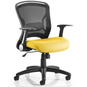Mendes Contemporary Office Chair In Yellow With Castors