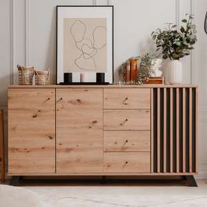 Macon Sideboard With 3 Doors 4 Drawers In Oak And Anthracite