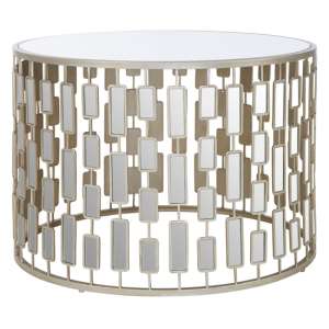 Menkalinan Large Round Glass Top Side Table With Silver Frame
