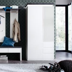 Mentis Hallway Wardrobe In Matt White And Concrete With LED
