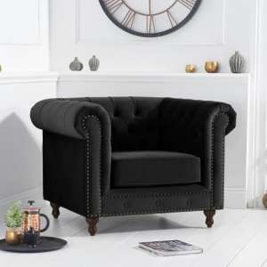 Mentor Chesterfield Velvet Armchair In Black