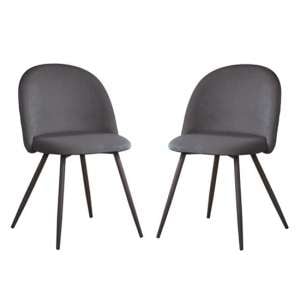 Meran Grey Fabric Dining Chairs In A Pair