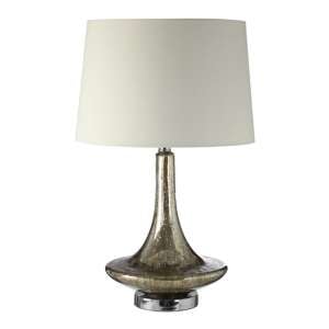 Mercuria White Fabric Shade Table Lamp With Champagne Base